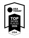 USA Today Top USA award badge with a circular logo at the top and bold text in the center.